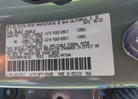 2022 Toyota Tacoma Trd Sport z USA, uszkodzony, nr VIN 3TMAZ5CN0NM188182